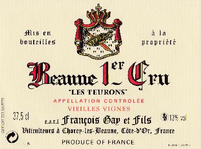 etiquette Beaune 1er Cru Teurons